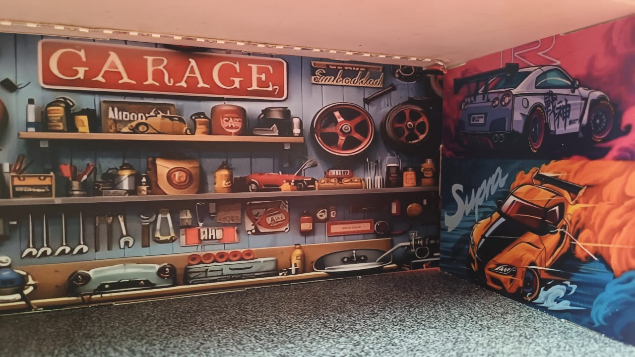 Car Garage Display Case with Door & LED Lights β Dustproof Storage for Model Cars (1:64 Scale)