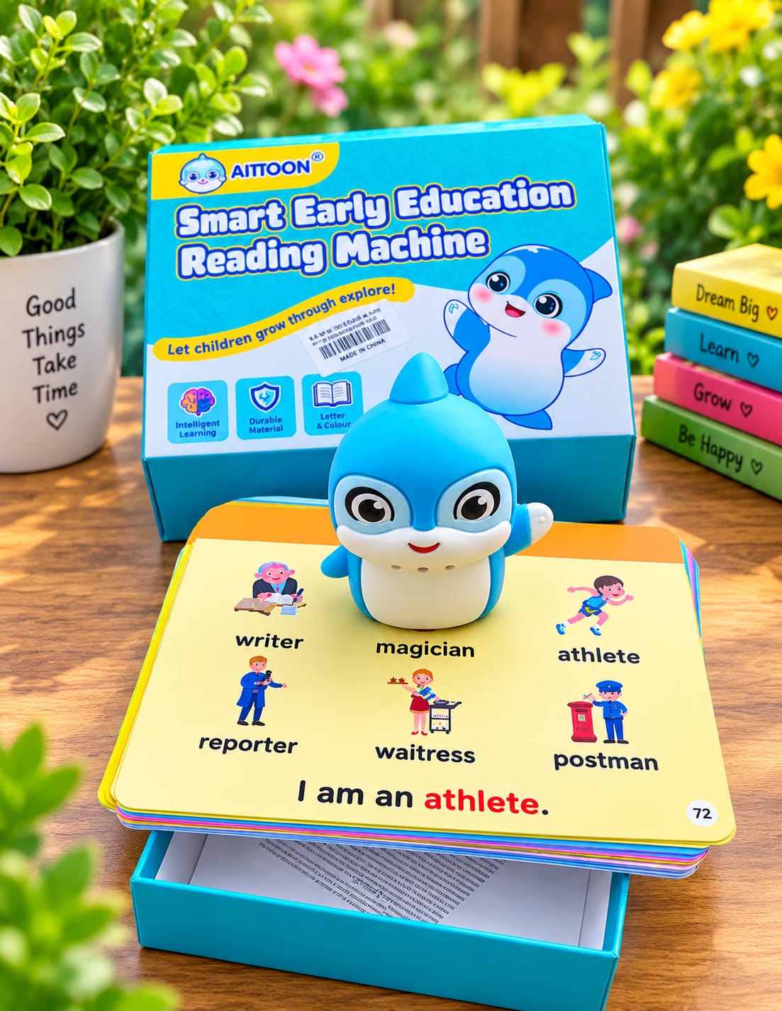 AITTOON Smart Dolphin Point-and-Read Audio Toy – Bilingual Early Learning & Speaking Companion for Toddlers & Preschoolers