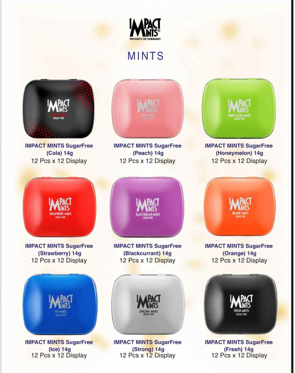 Impact Products Impact Sugar free Mints-, 14g (Random 3)