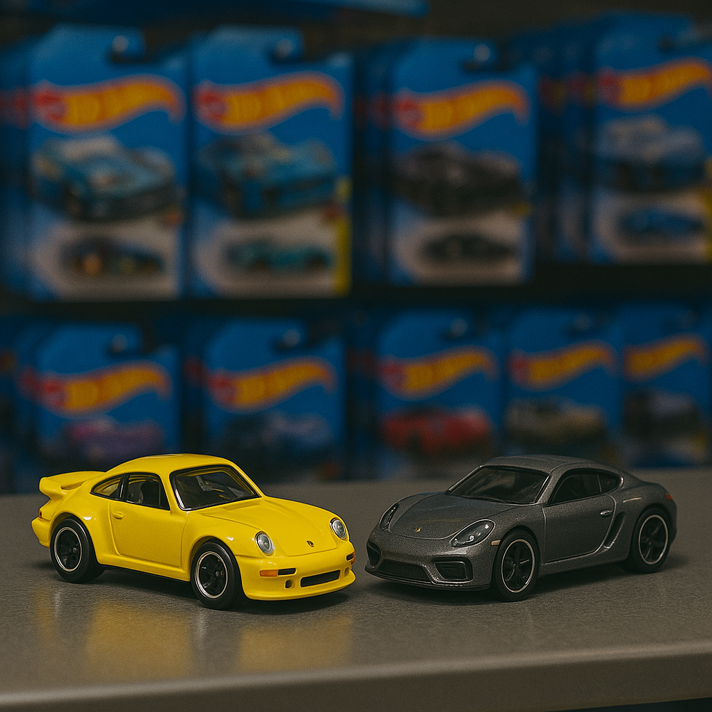 🚗 Porsche 993 GT2 -X- Porsche 718 Cayman GT4 ⚫ – Hot Wheels Premium Car Culture 2-Car Pack