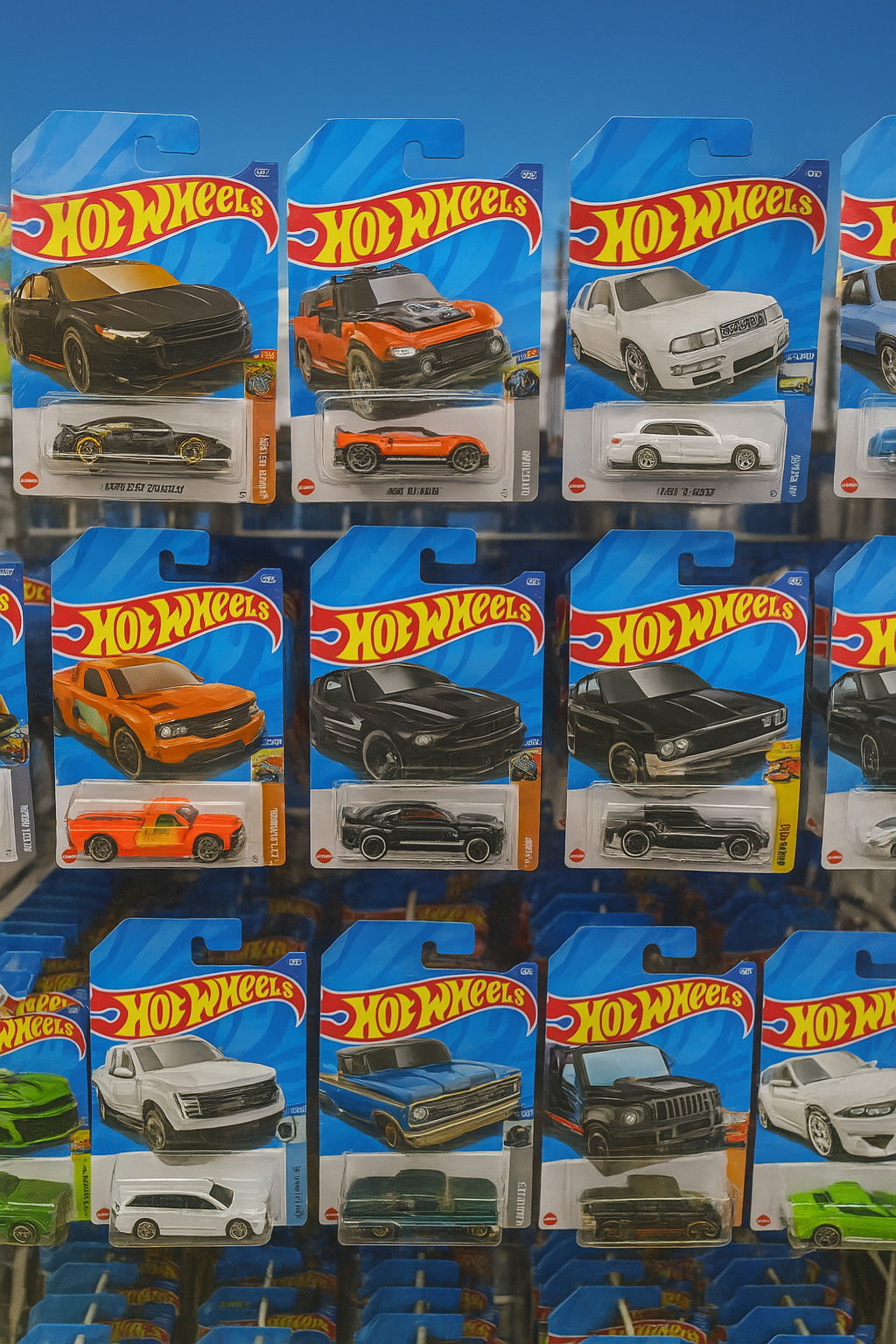 🔥 Hot Wheels Collector Combo – 2 Random Die-Cast Cars + 2 Wall Display Stands (3D Printed)