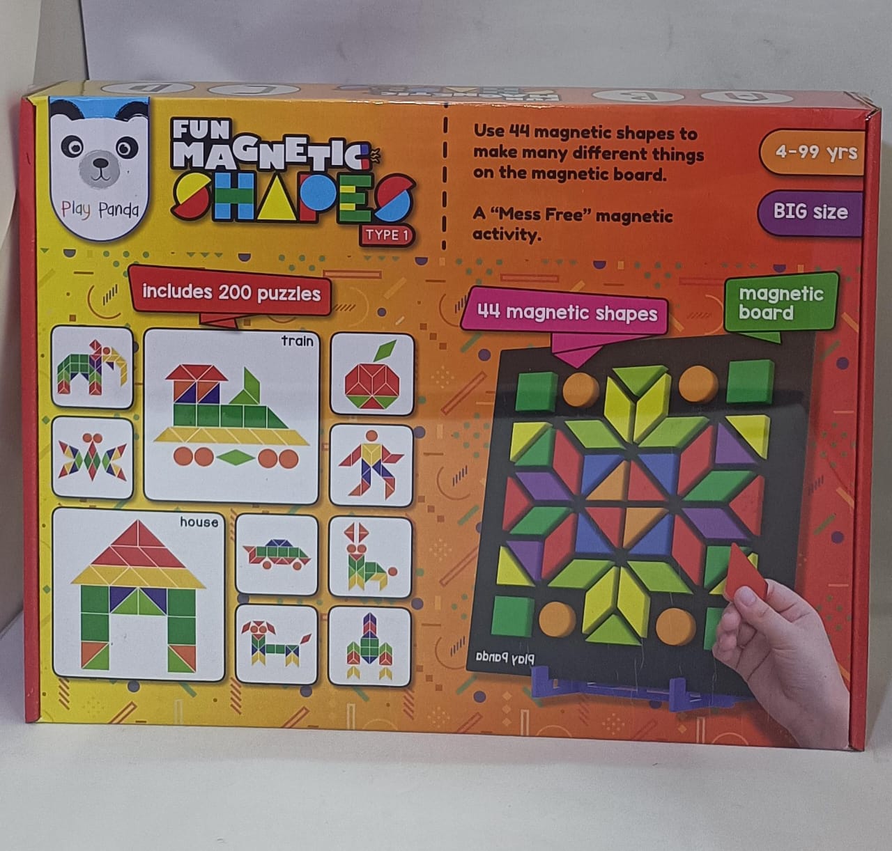 Play Panda Fun Magnetic Shapes Type (200 Puzzles, 144 Magnetic