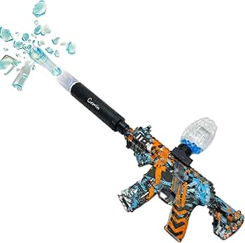 Gel Blaster Toy Gun – Blue & White Splatter Edition ( light flashing...) high speed gun🔫