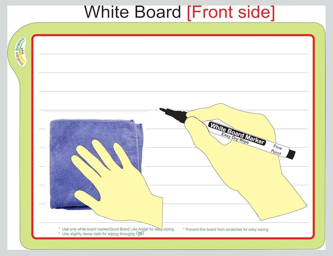 Indian Brains Dual-Sided Wooden Magnetic Whiteboard Kit
