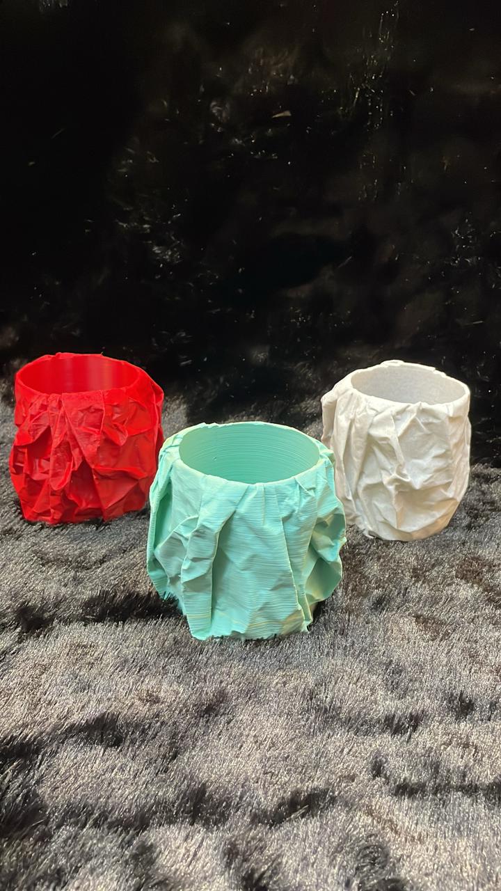 Textured Triad Planters (Set of 3) - Red, Teal, White
