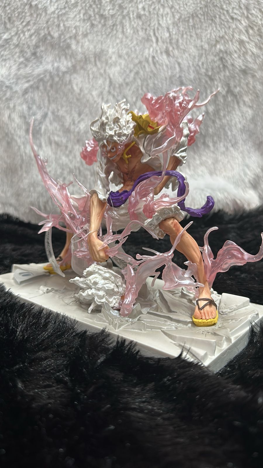 Anime Luffy Gear Fifth Action Figure - Dynamic Pink Energy Edition