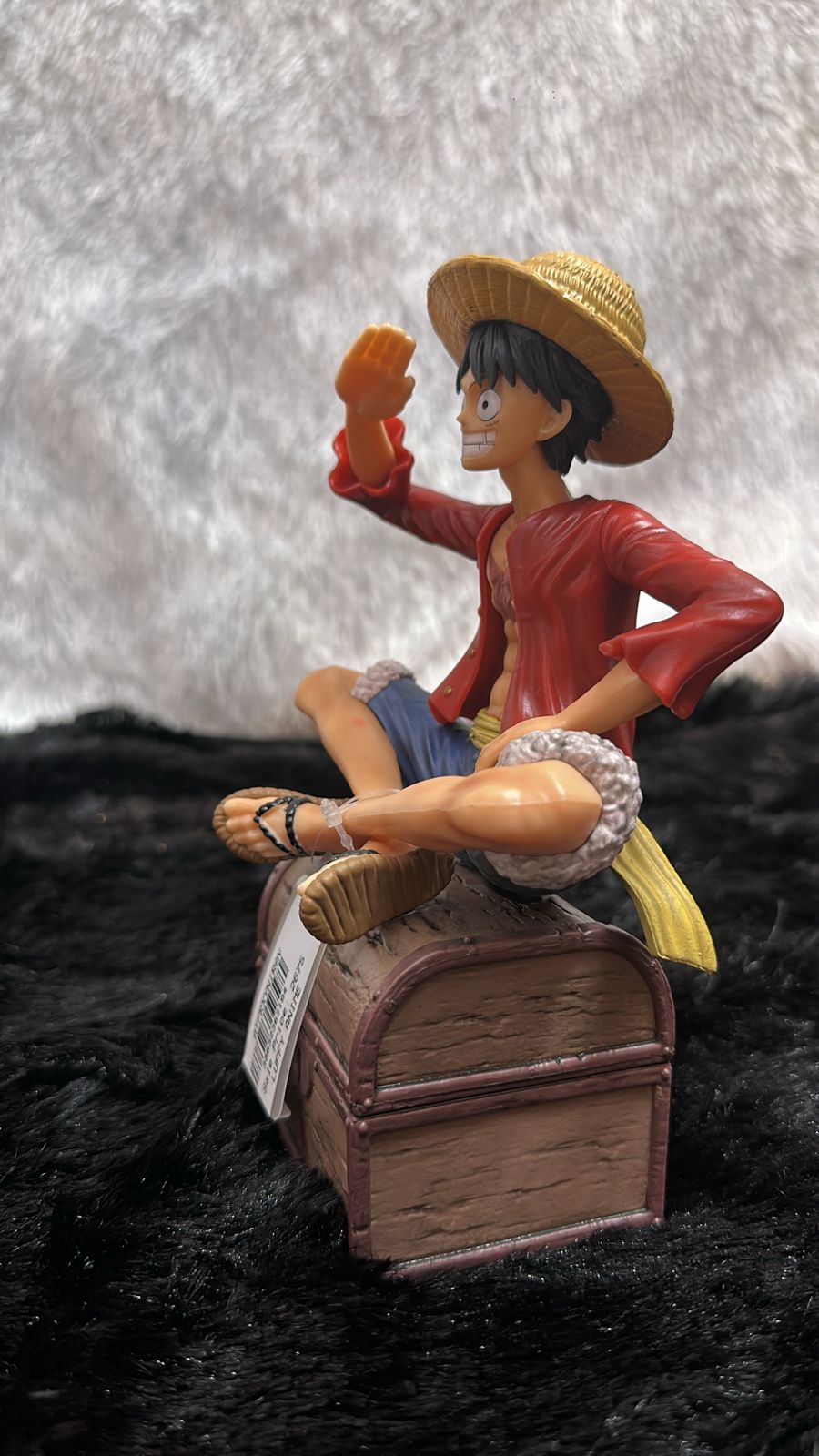 One Piece Monkey D. Luffy Sitting on Treasure Chest Figurine