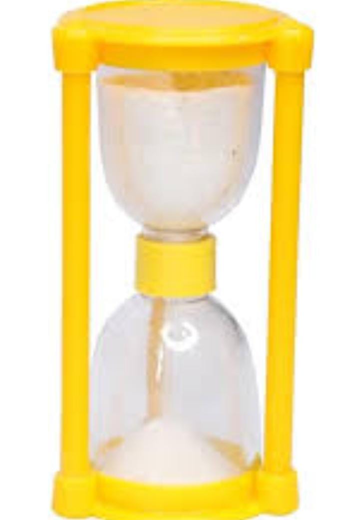 Classic 1-Minute Sand Timer – Yellow Hourglass for Kids