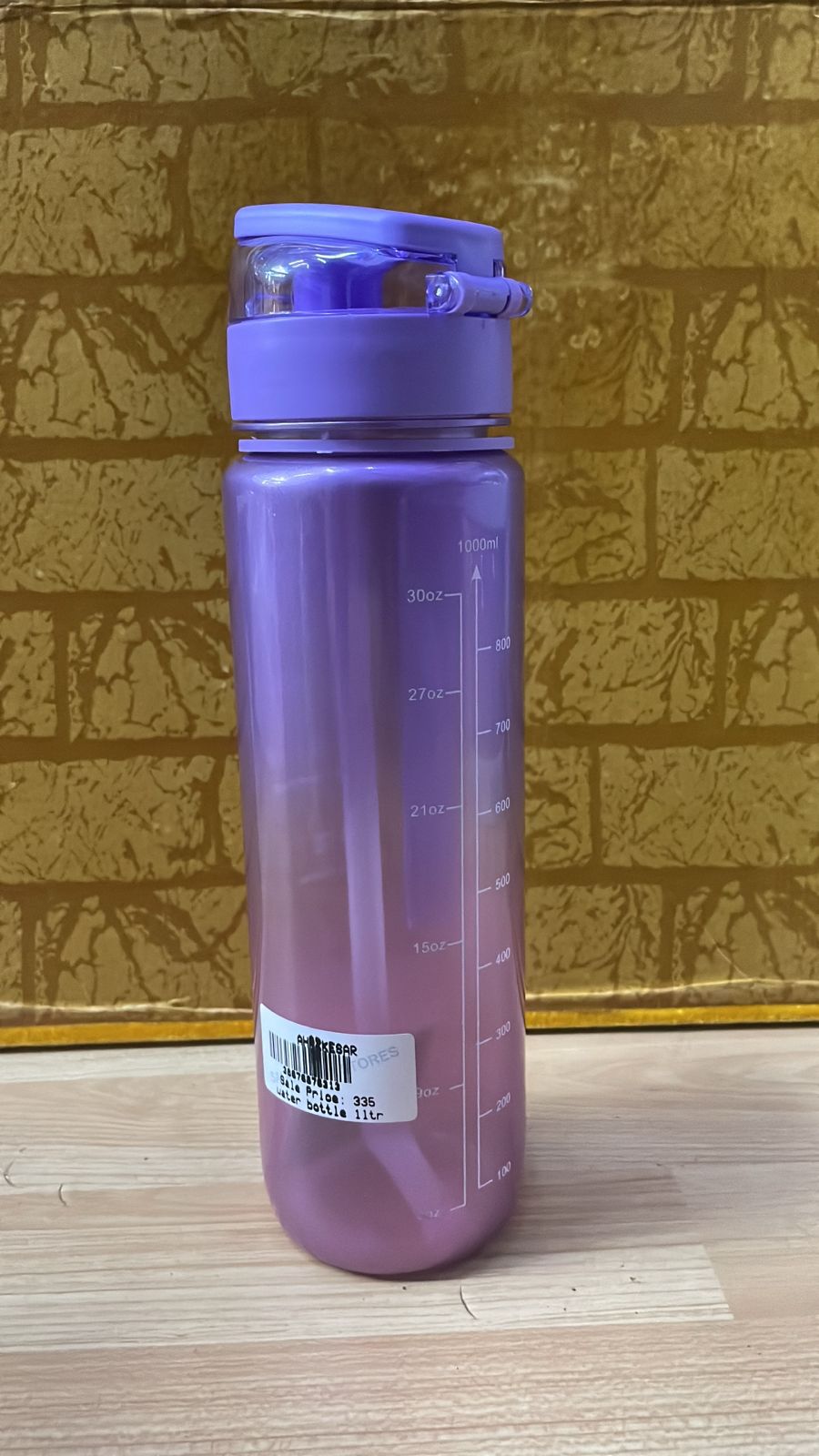 Motivational Time Marker Water Bottle - 32oz (Purple, Blue, Teal)