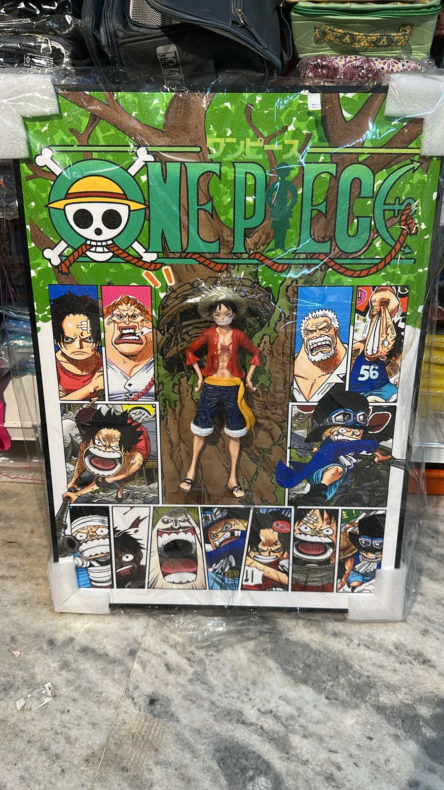 Anime Luffy Collectible Action Figure with Manga Display Box
