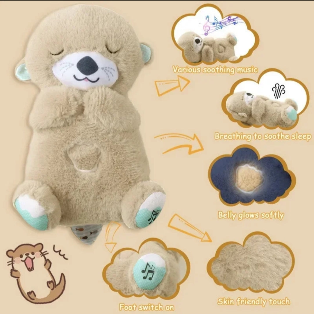 Sleep Breathing Teddy Bear Soft Toy with Light Sound