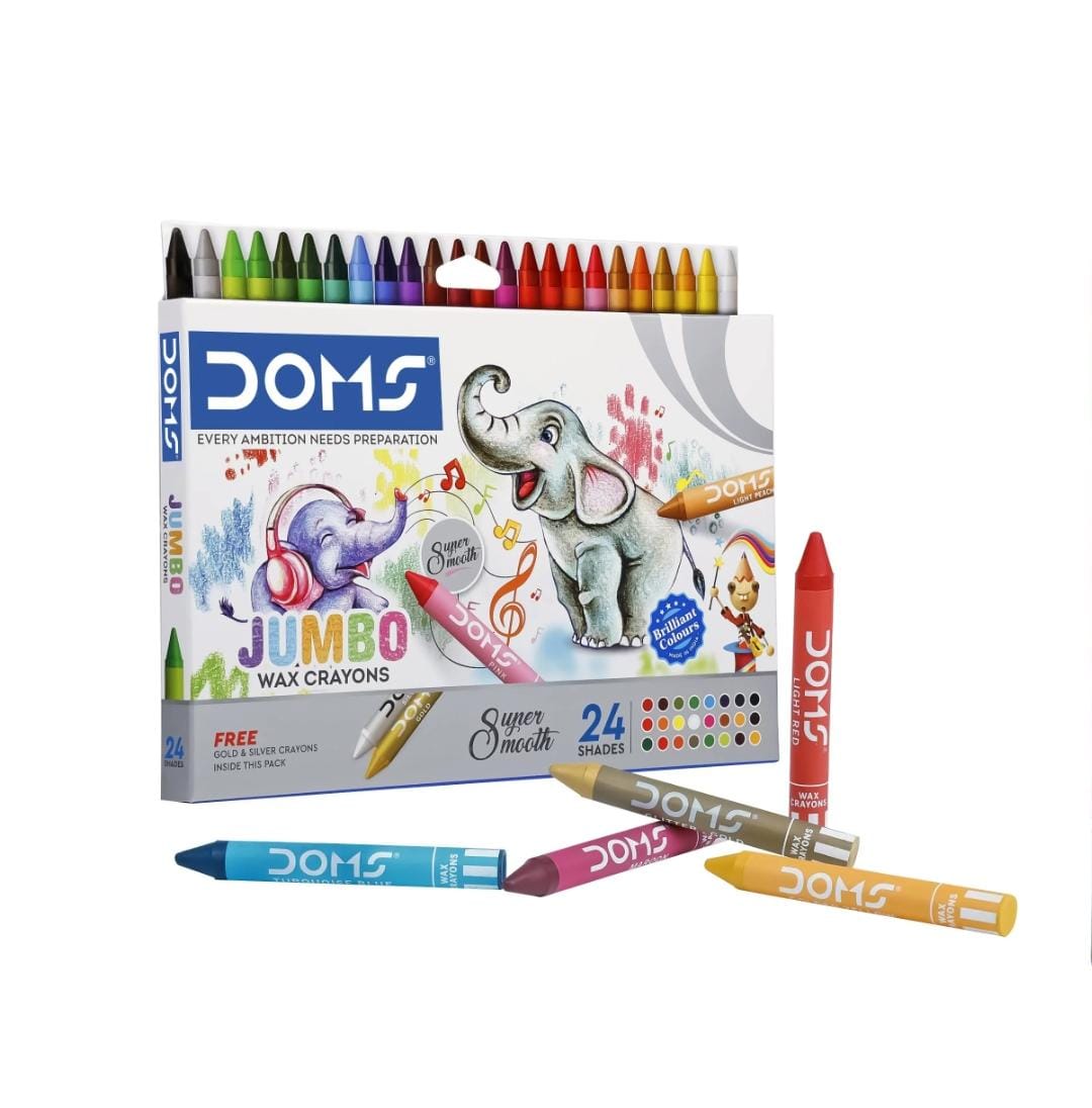 DOMS Jumbo Wax Crayons - 24+2 Shades