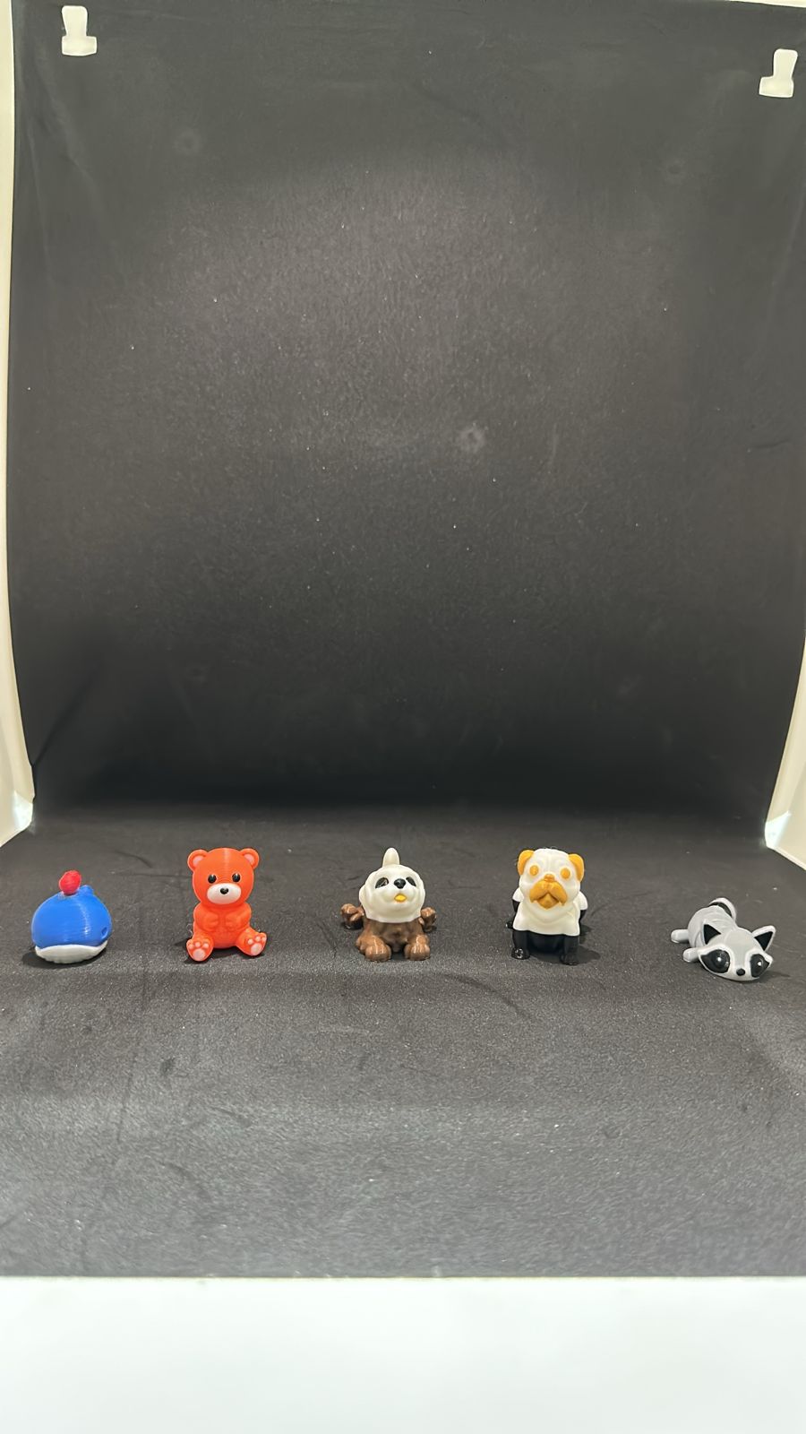 Adorable Mini Animal Figurines Set - Whale, Bear, Panda, Dog, and Raccoon"