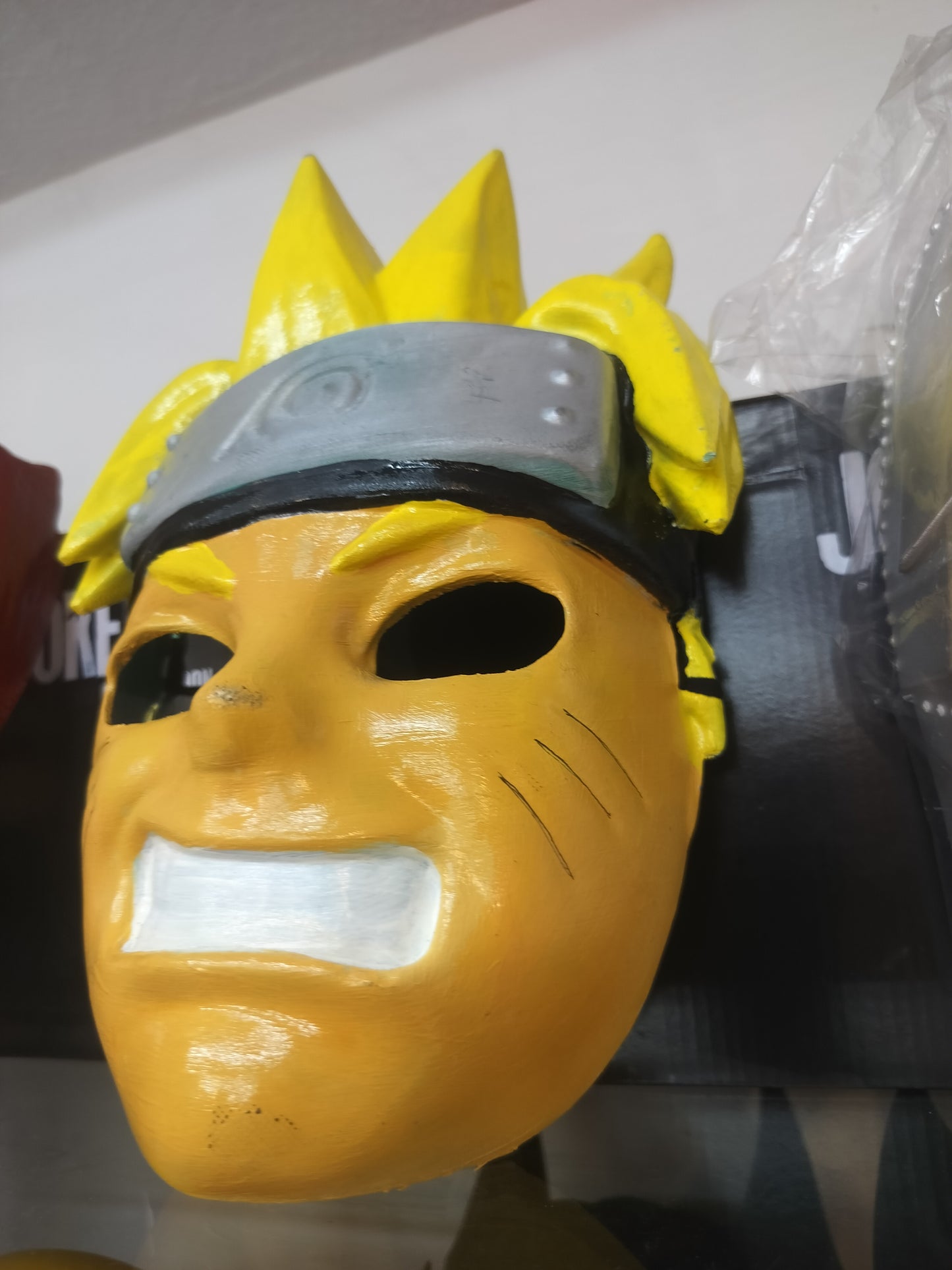 Naruto Uzumaki Cosplay Mask – Angry Face Anime Prop with Leaf Village Headband