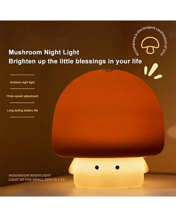 Mushroom Silicone Night Lamp Colour Changing Night Light for Kids Bedroom Children's Room Decoration