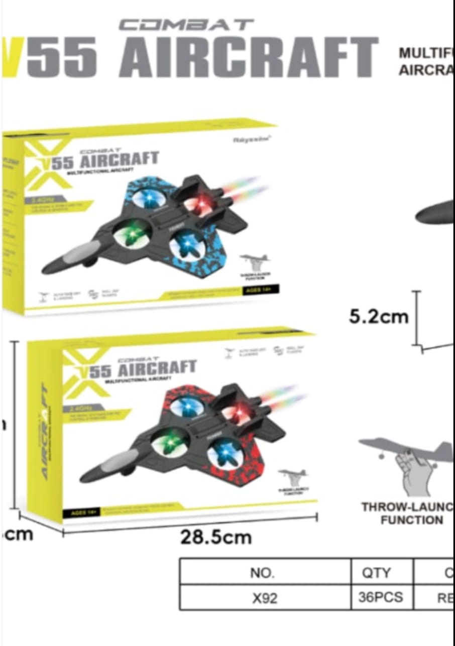 AeroForce™ RC Fighter Jet — 360° Stunt Plane with LED Lights & Rechargeable Remote Control