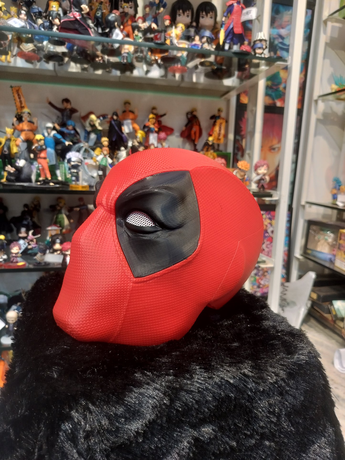 Deadpool Cosplay Mask – Full Head PU Mask with Mesh Eyes