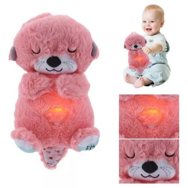 Sleep Breathing Teddy Bear Soft Toy with Light Sound