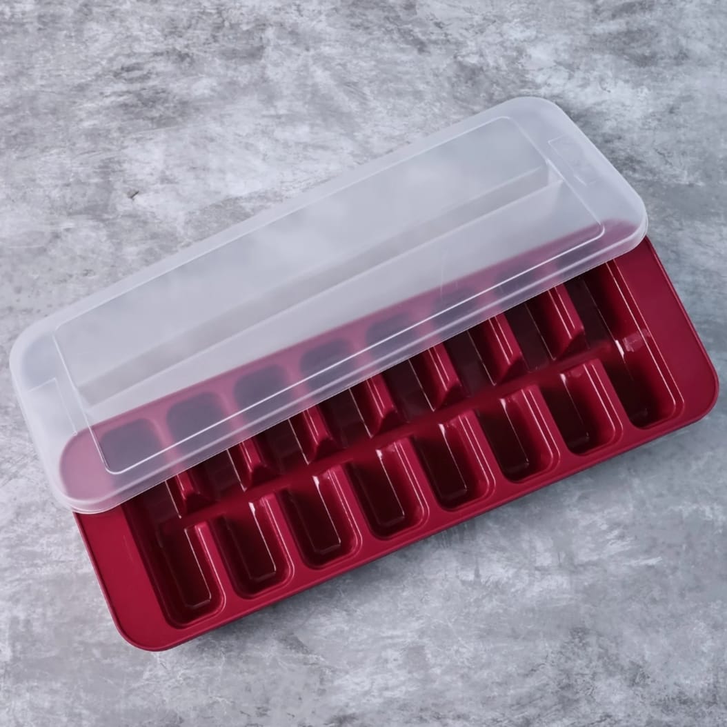 Premium Ice Cube Tray with Lid – Easy Release, Food-Grade Silicone, 18 Cavities