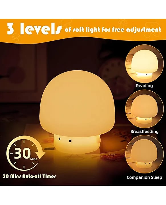 Mushroom Silicone Night Lamp Colour Changing Night Light for Kids Bedroom Children's Room Decoration