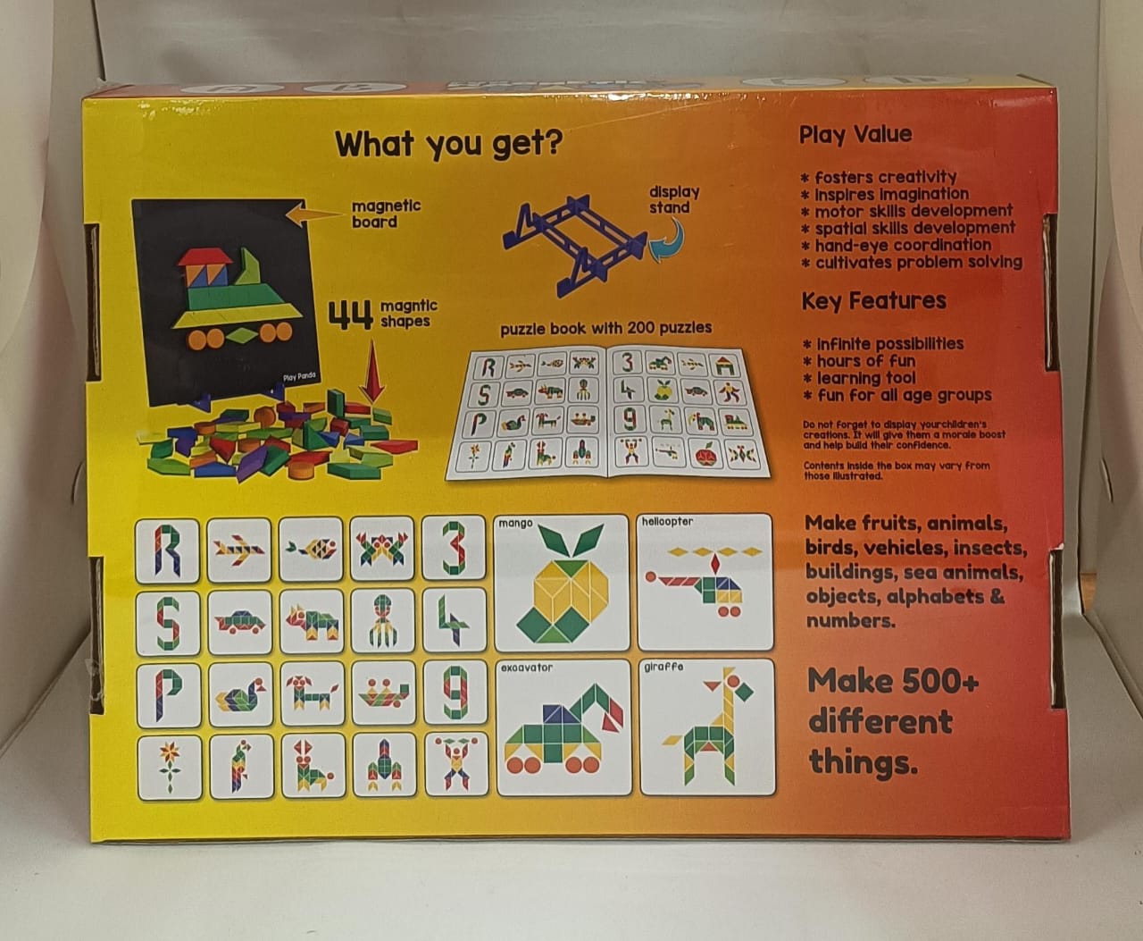 Play Panda Fun Magnetic Shapes - Type 1 (200 Puzzles, 144 Magnetic Shapes)