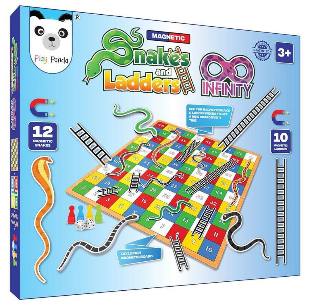 Play Panda Magnetic Snakes and Ladders Infinity Board Game