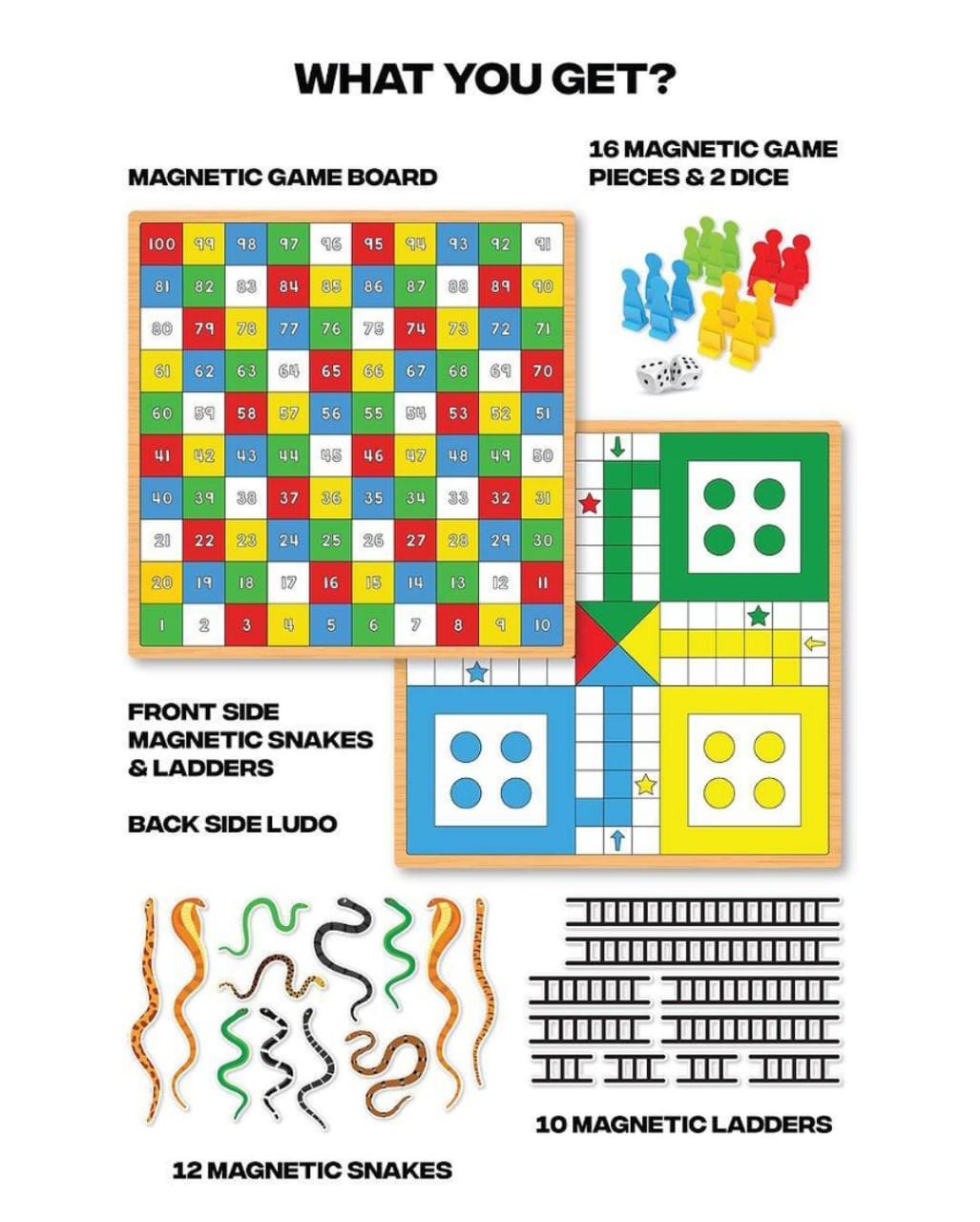 Play Panda Magnetic Snakes and Ladders Infinity Board Game