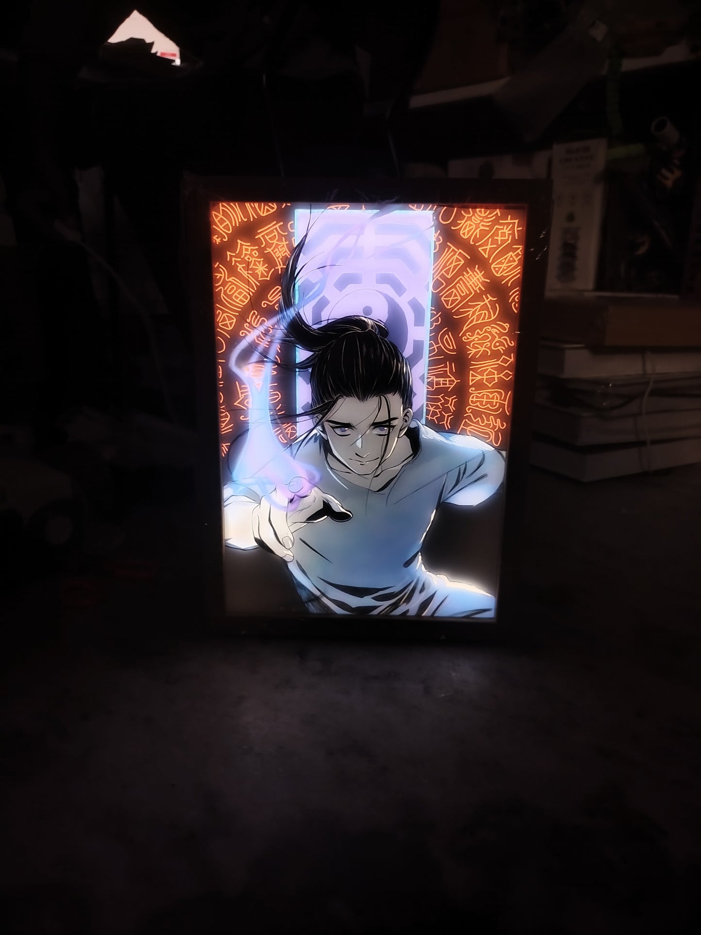 Gojo-Inspired Anime LED Wall Frame – Sorcerer Theme with Spell Circle Glow