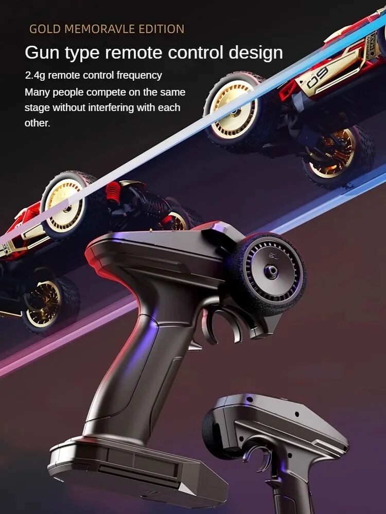 SULONG 1:14 Die-Cast High-Speed RC Car – Realistic Metal Off-Road Buggy for Collectors & Kids (Gold-Red)