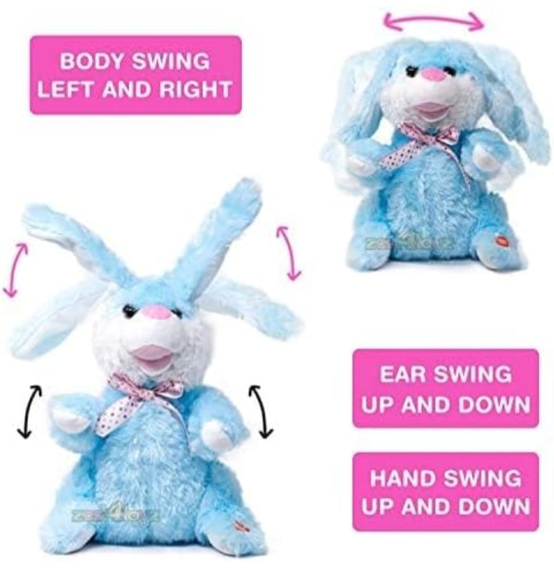 Interactive Talking Rabbit Toy for Kids | Repeating Bunny Plush with Voice Recording, Music & Movement