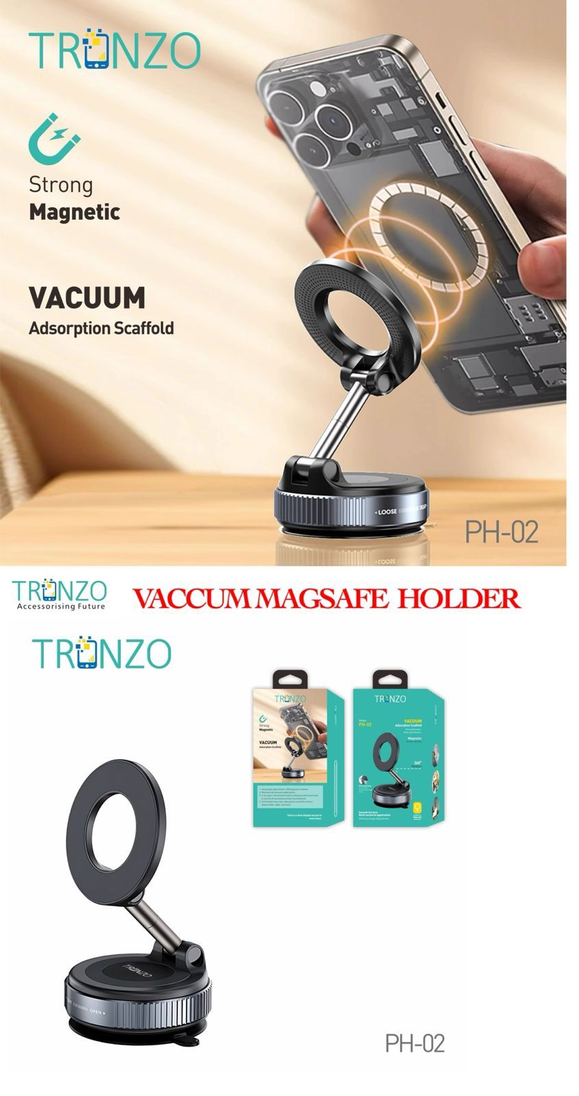 Mobile Holder 360° | Phone holder Magnetic Vacuum Grip
