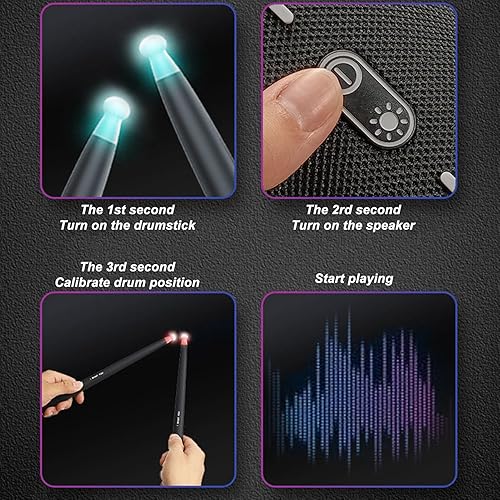 Electronic Air Drum Stick, Electronic Somatosensory Drum Kit Air Drum Stick for Work Spaces for Studios