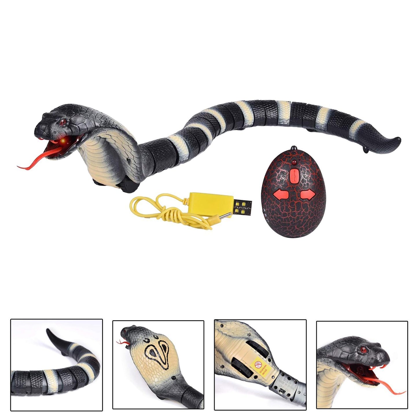 Realistic Remote Control Snake – Lifelike Slithering RC Cobra Toy with Moving Tongue