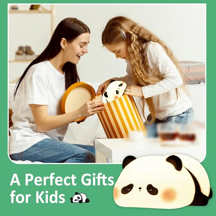 Sleeping Panda Touch Silicone Night Lamp – Rechargeable LED Bedside Lamp for Children's Bedroom, Romantic Decor, Valentine Day Gift, Love Gift for Her, Couple Gift