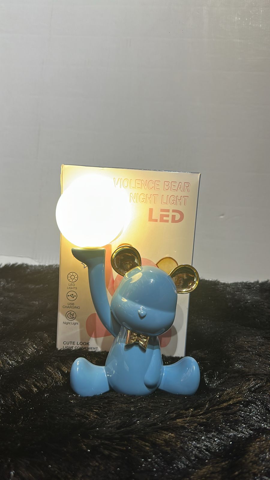 Cute Bear LED Night Light – USB Rechargeable