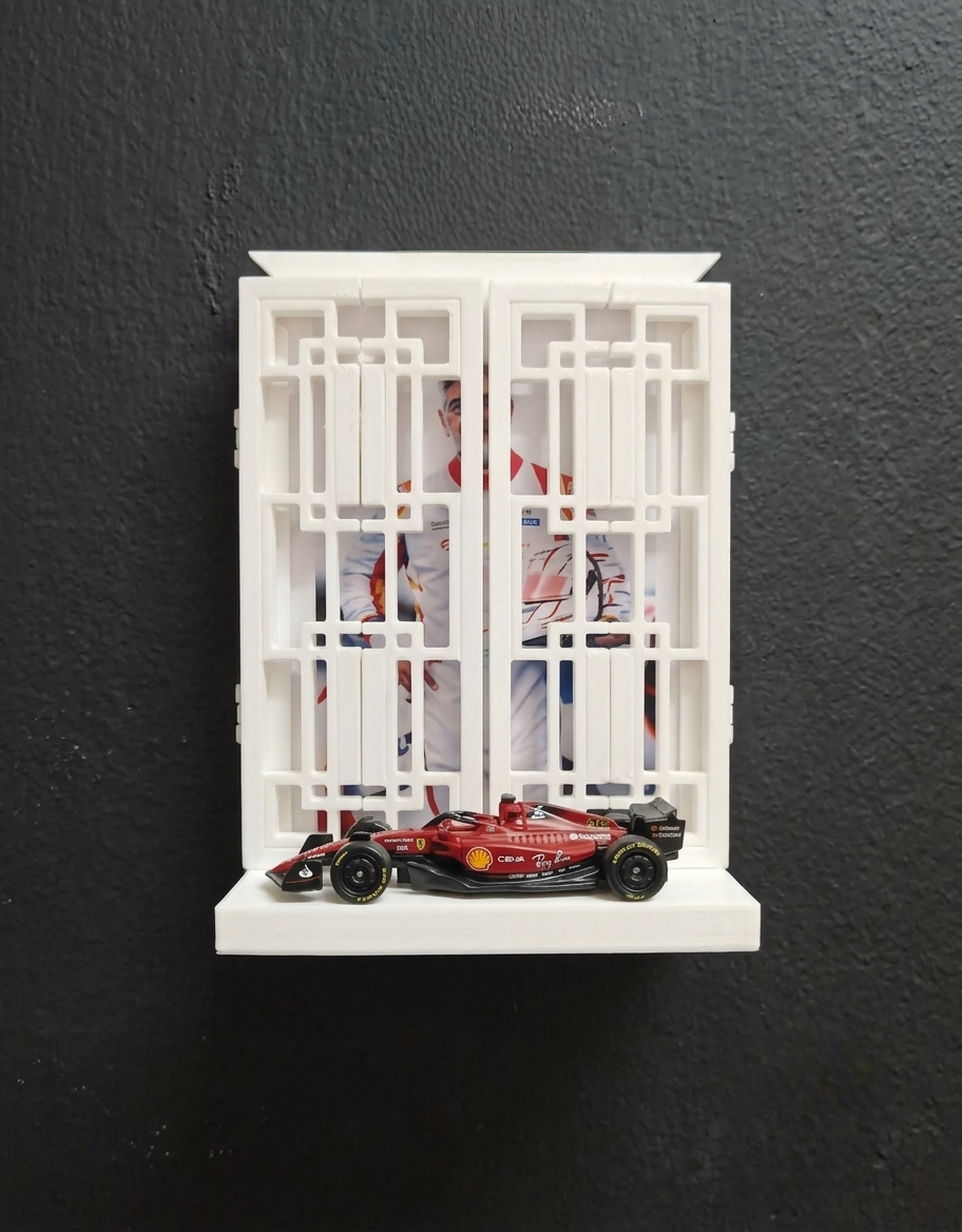 3-in-1 Traditional Lattice Window Wall Shelf & Organizer | Photo Frame, Hydroponic Planter & Key Holder
