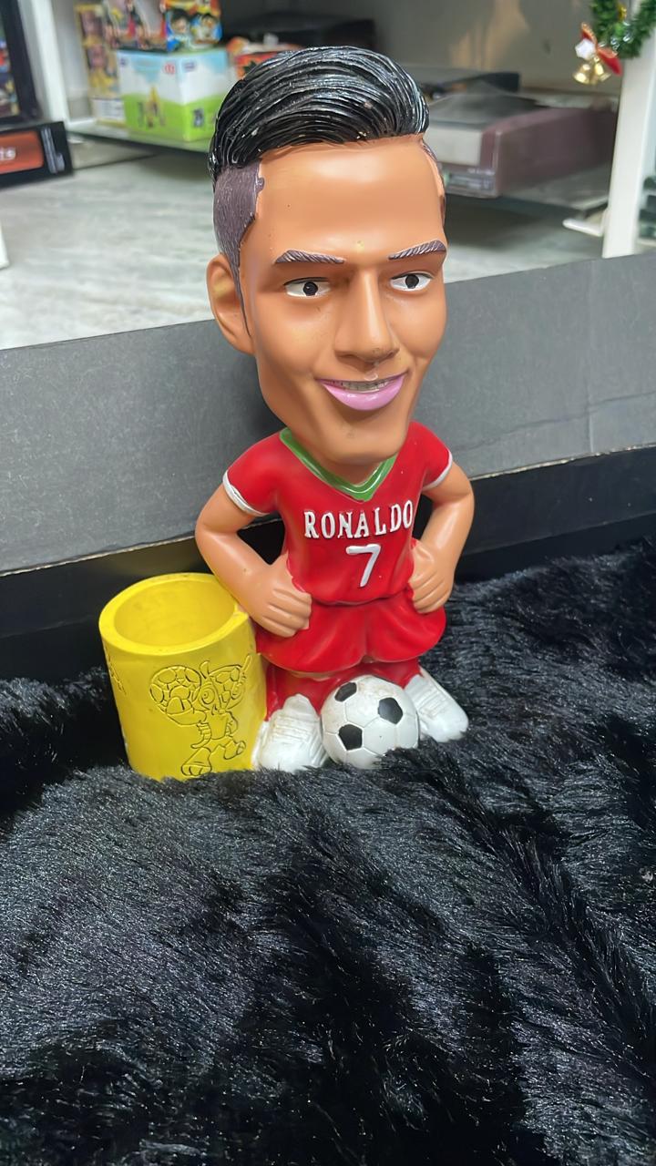 Cristiano Ronaldo Footballer Figurine Pen Holder