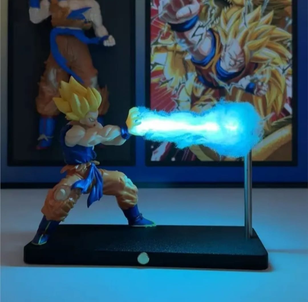 Dragon Ball Z Goku Kamehameha 3D LED Lamp – Super Saiyan Action Figure Light
