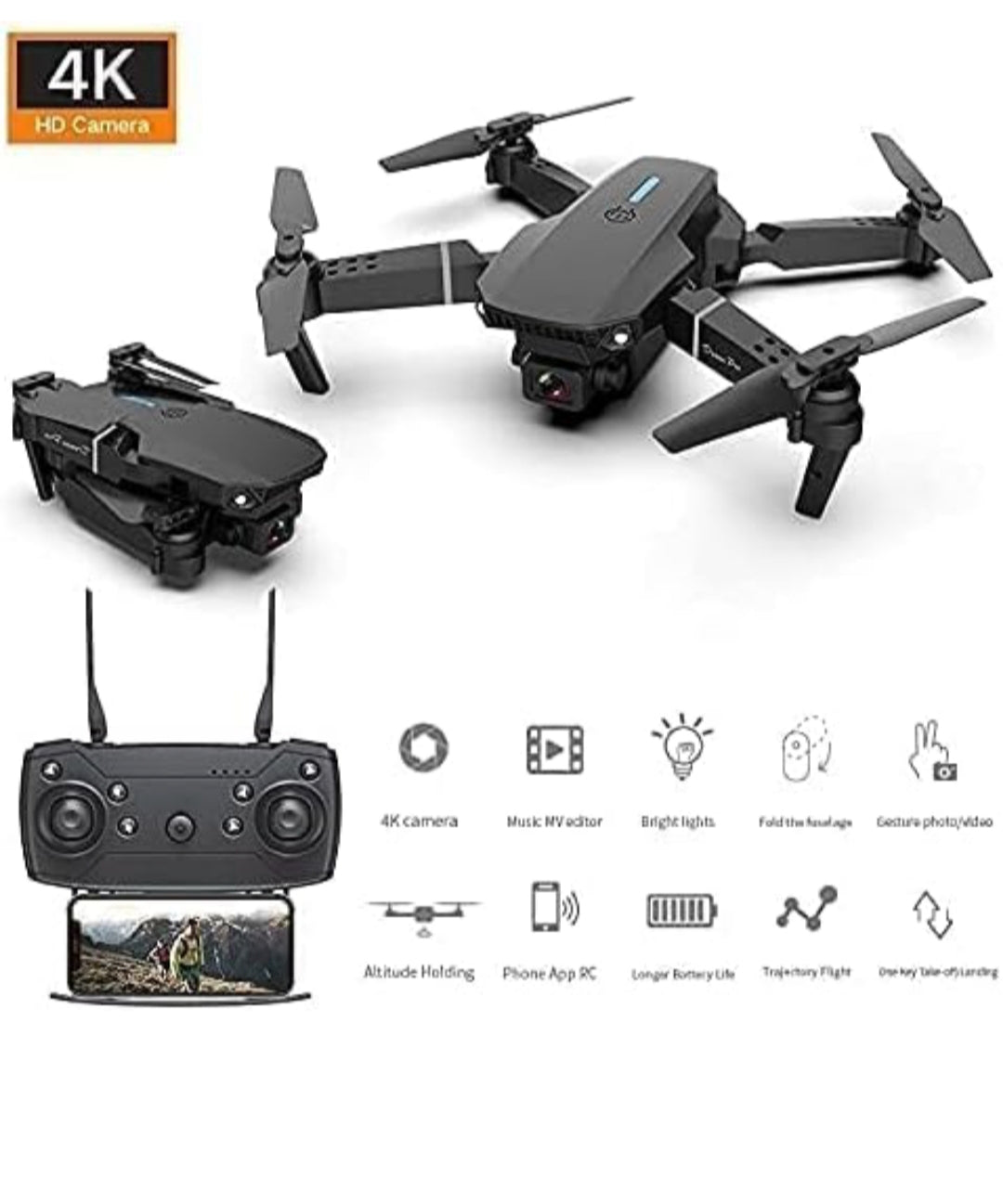 E88 PRO 4K Drone with Dual Camera | Foldable RC Quadcopter