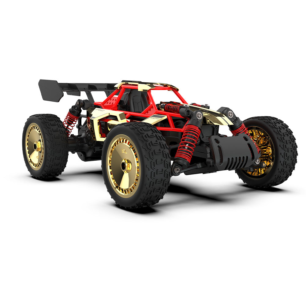 SULONG 1:14 Die-Cast High-Speed RC Car – Realistic Metal Off-Road Buggy for Collectors & Kids (Gold-Red)