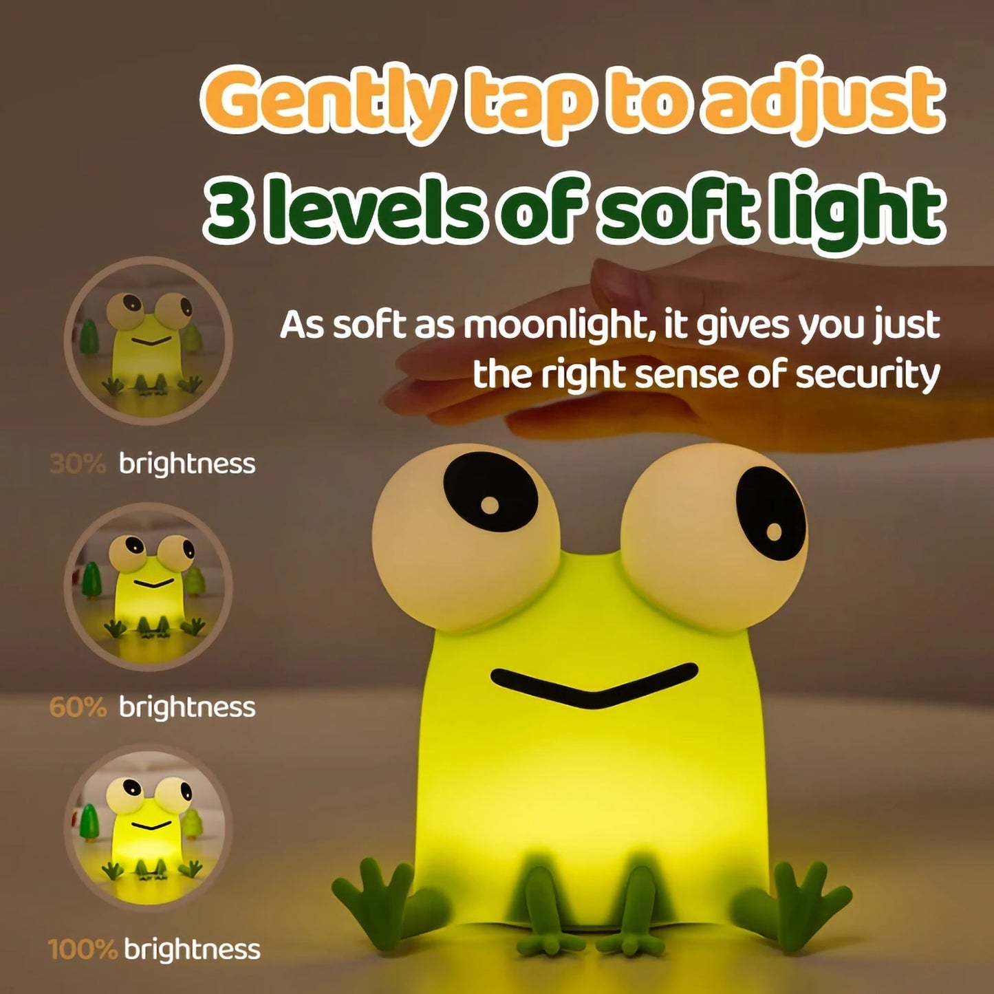 2-in-1 Little Frog Silicone Night Light & Phone Holder