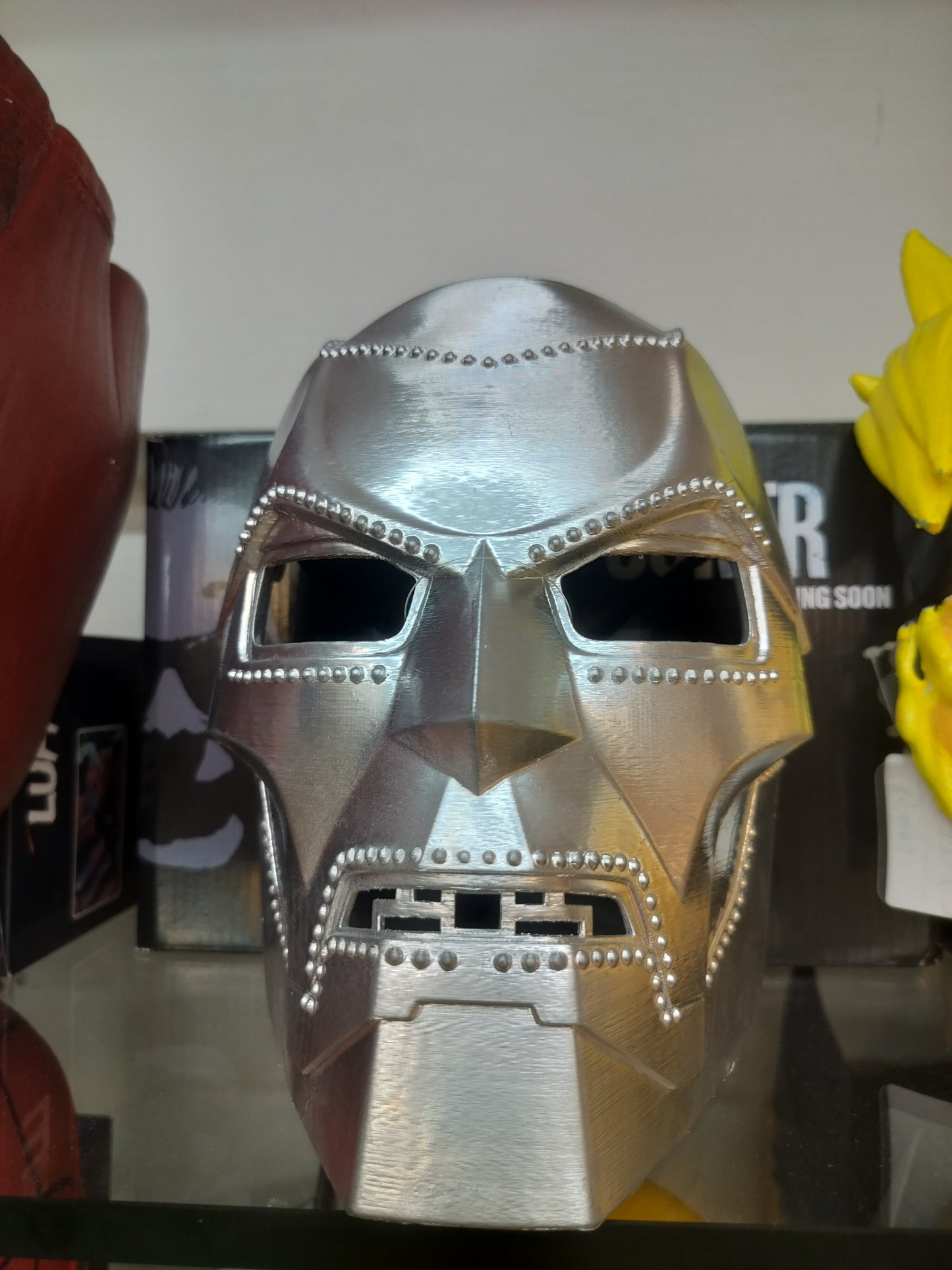 Doctor Doom Cosplay Mask – Metallic Silver Armor Style Villain Helmet