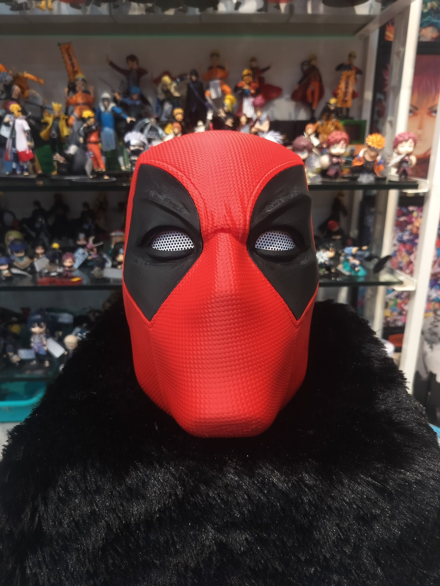 Deadpool Cosplay Mask – Full Head PU Mask with Mesh Eyes