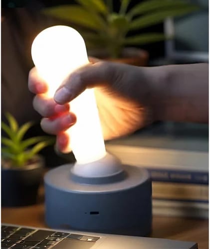 Joystick LED Table Lamp USB Rechargeable Lever Switch Night Light with 2 Level Brightness for Bedroom Desk Office Kids Unique Mood Lighting