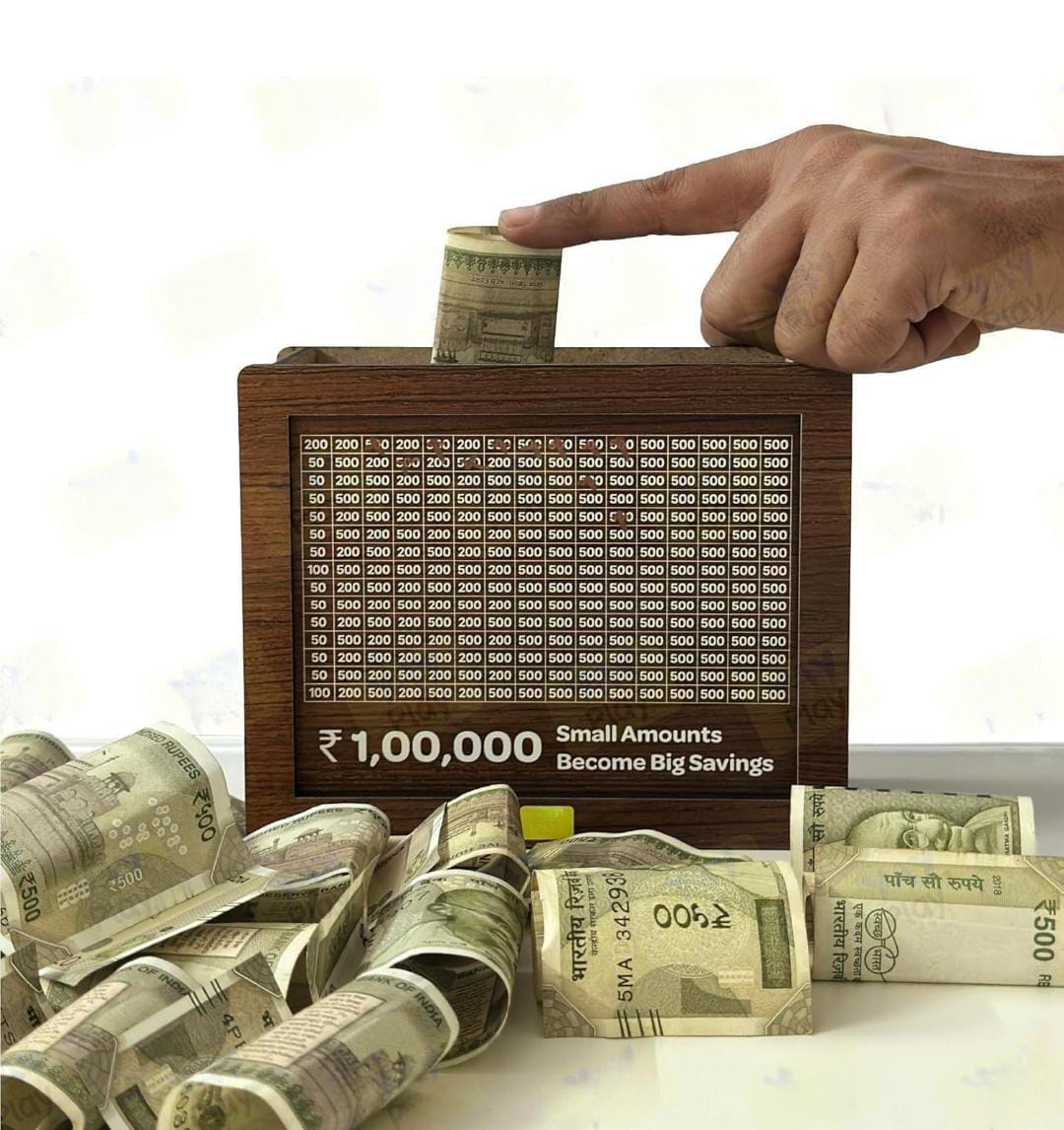 1,00,000 Smart Wooden Savings Challenge Box