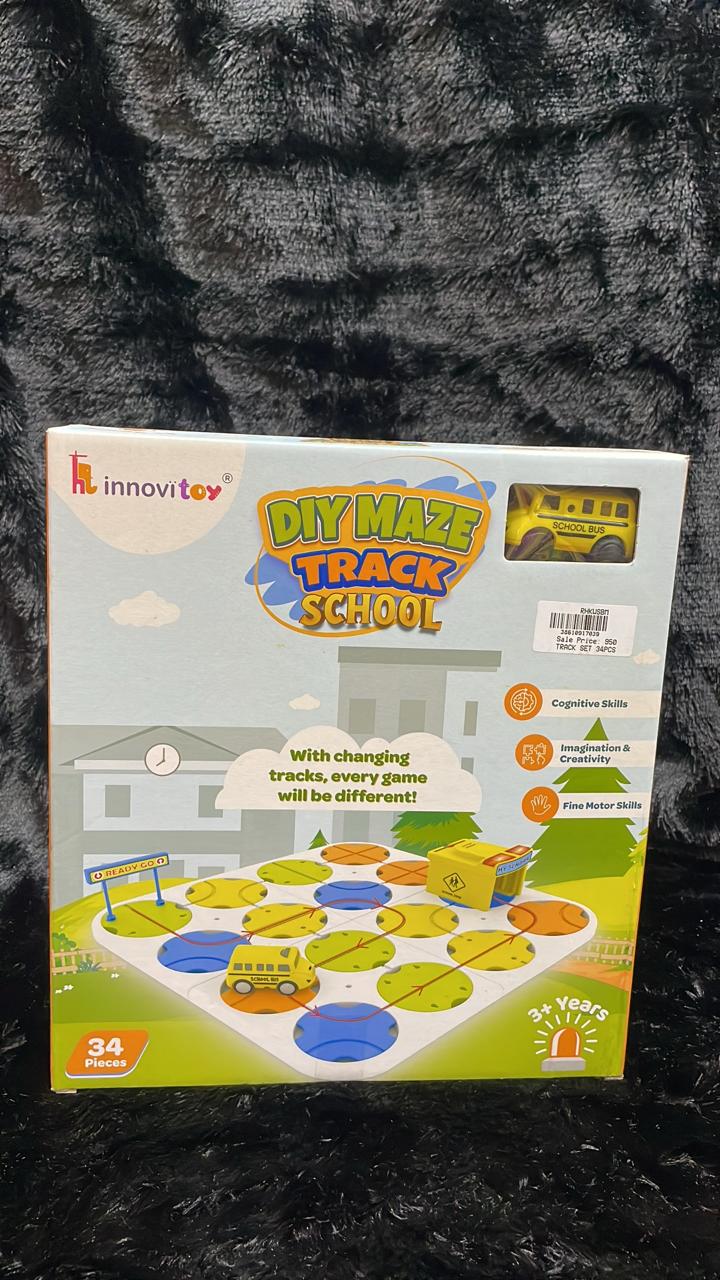 Innovitoy DIY Maze Track School - 34 Piece Educational Playset for Kids 3+