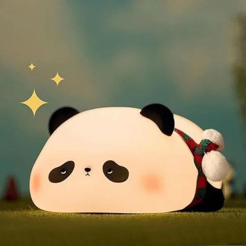 Sleeping Panda Touch Silicone Night Lamp – Rechargeable LED Bedside Lamp for Children's Bedroom, Romantic Decor, Valentine Day Gift, Love Gift for Her, Couple Gift