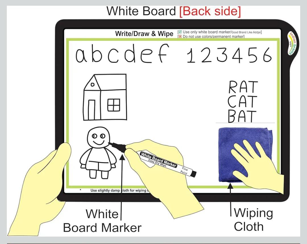 Indian Brains Dual-Sided Wooden Magnetic Whiteboard Kit