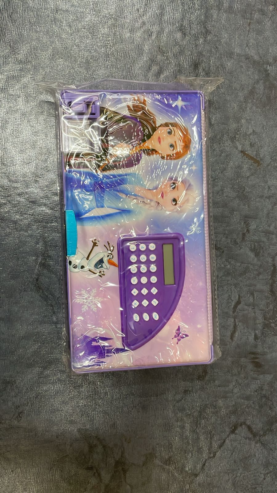 Frozen & Unicorn Magic Pencil Case with Built-In Calculator"
