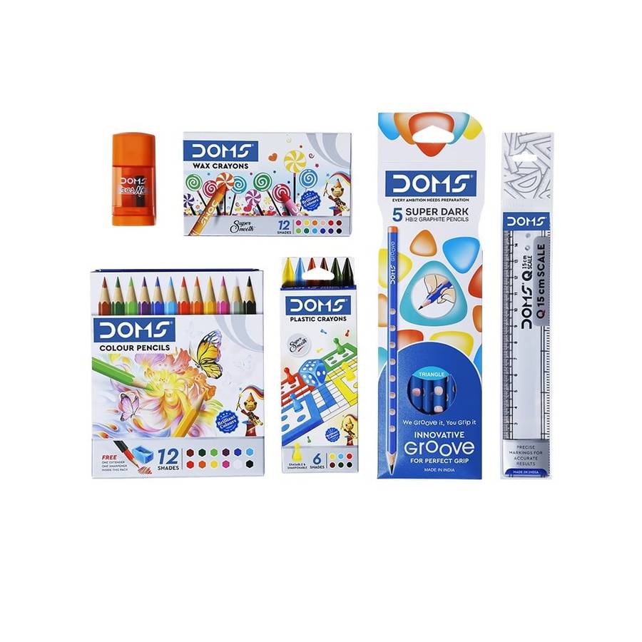 DOMS Champions Kit - Ultimate Stationery Set for Kids & Artists